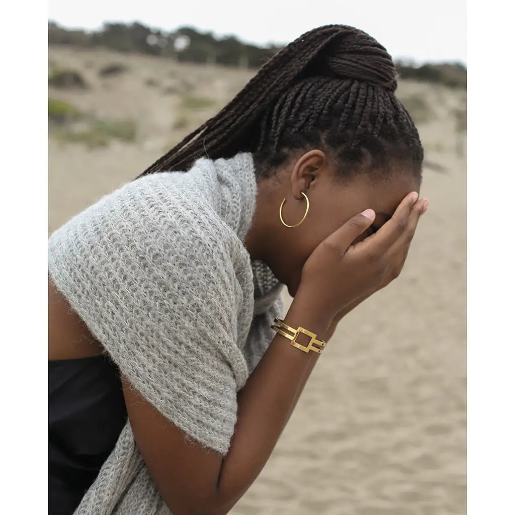Geo Stripe Bombshell Cuff Bracelet