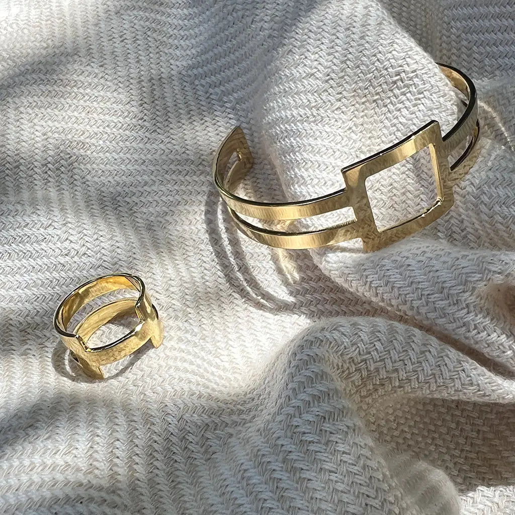 Geo Stripe Bombshell Cuff Bracelet