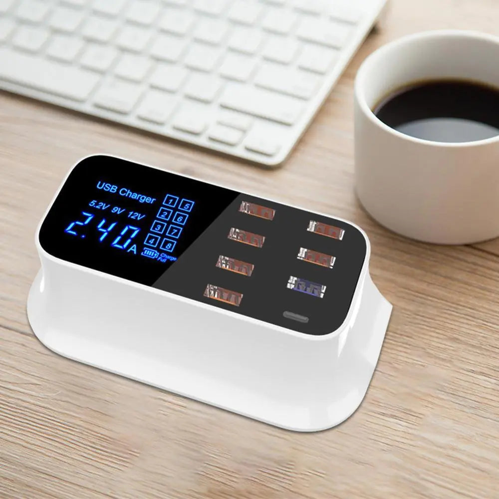 8-Port USB Charging Station with Type-C