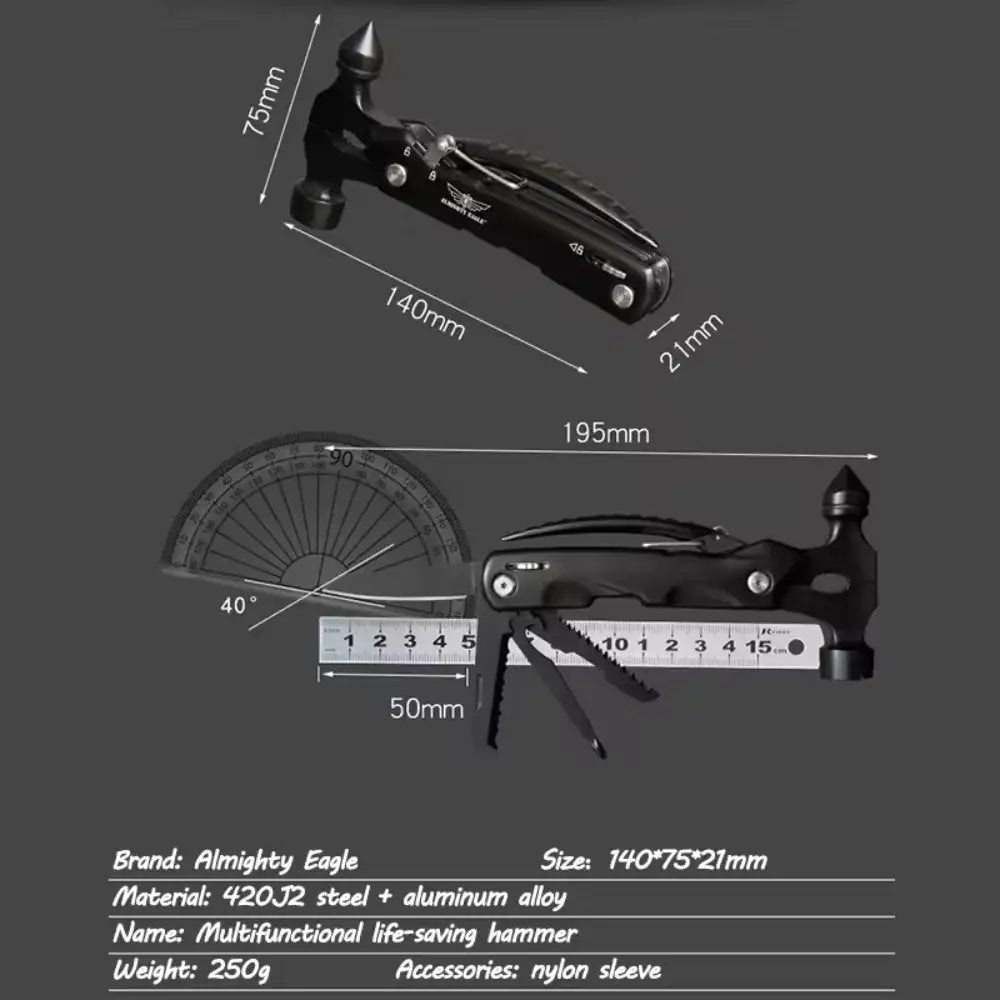 Multi-Function Emergency Hammer Tool
