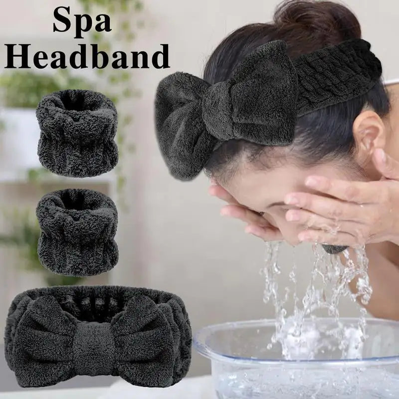 No-Drip Spa Headband & Wristbands Set