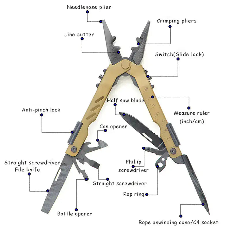 Stainless Steel Multi-Tool Pliers