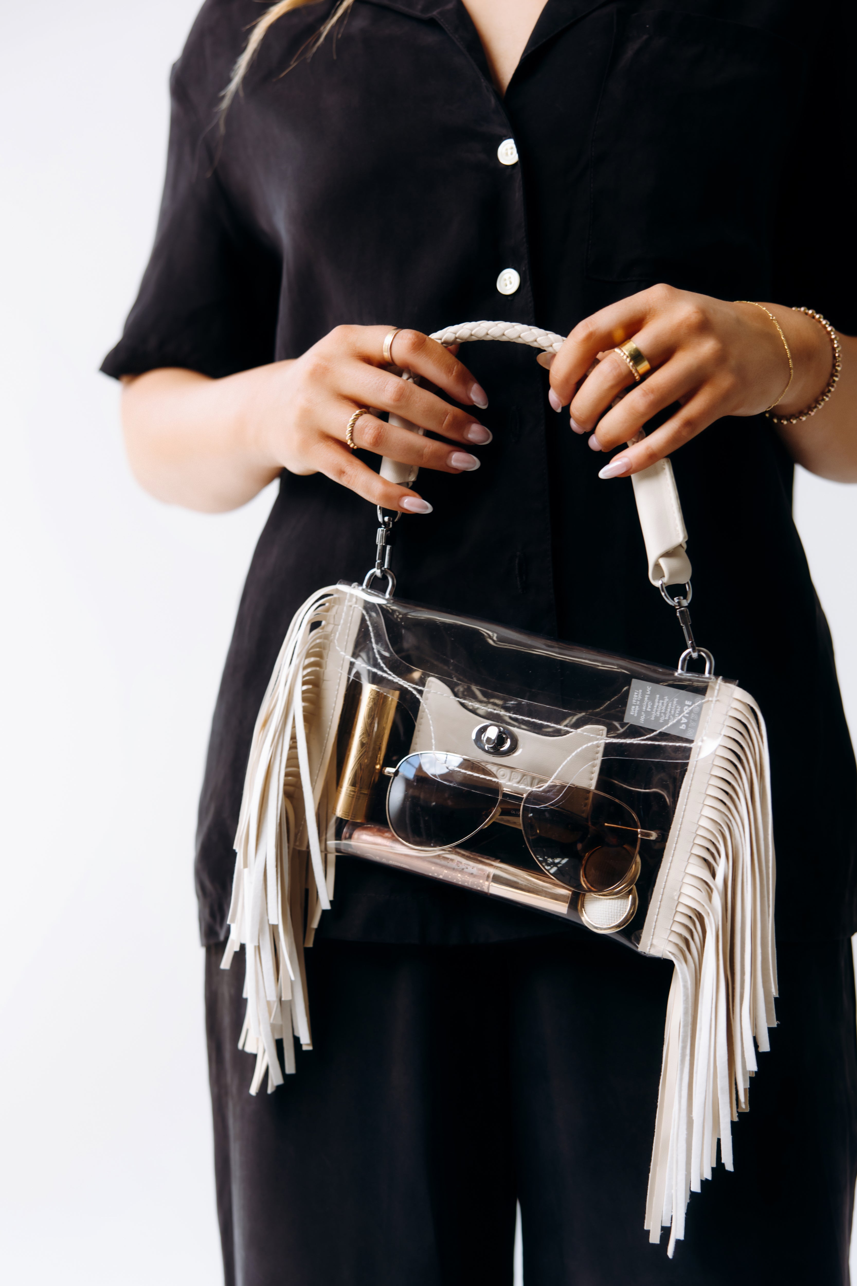 Transparent Fringe Crossbody Bag