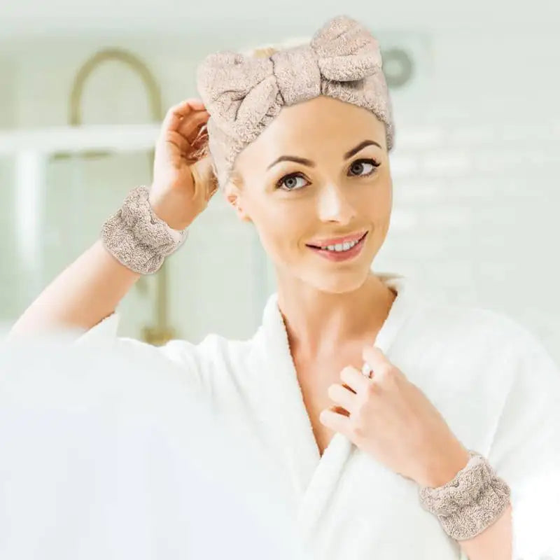 No-Drip Spa Headband & Wristbands Set