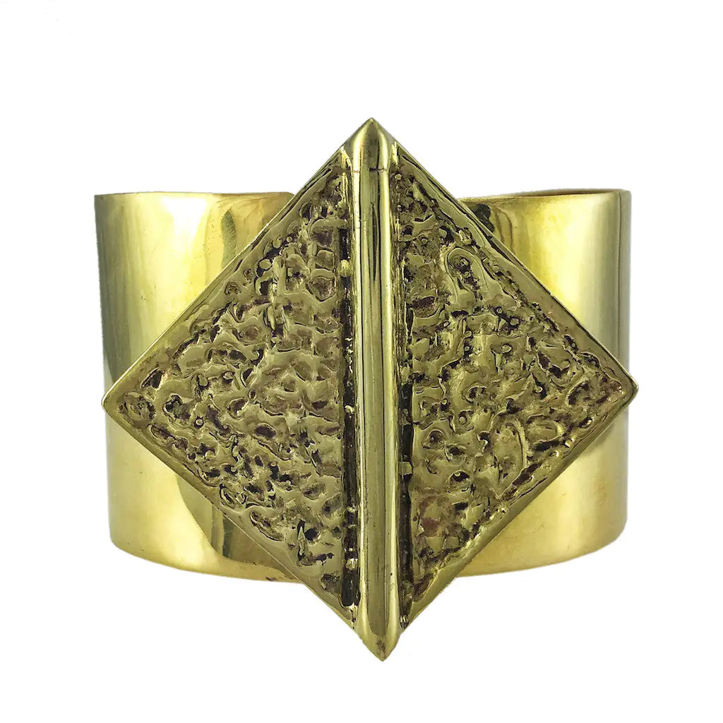 Hammered Bombshell Cuff Bracelet