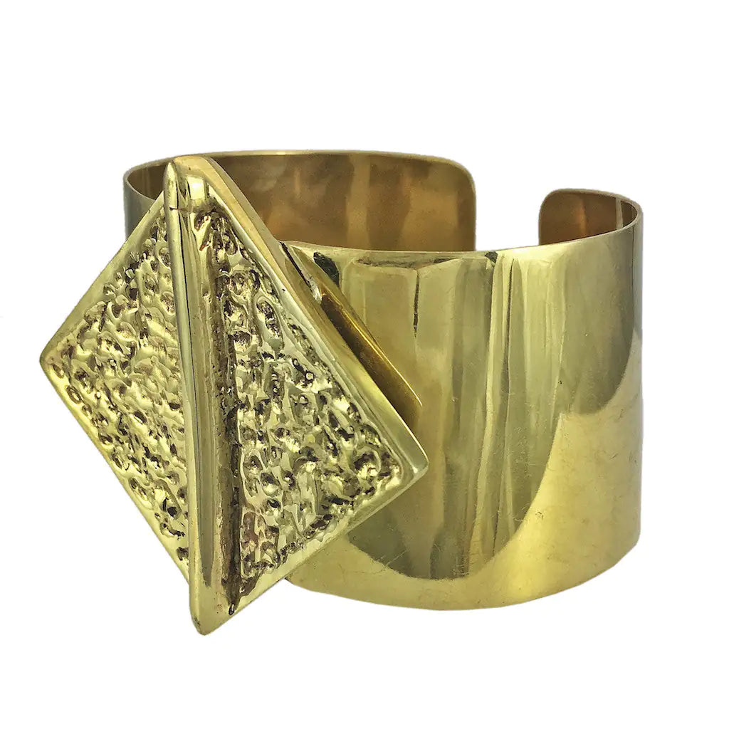 Hammered Bombshell Cuff Bracelet