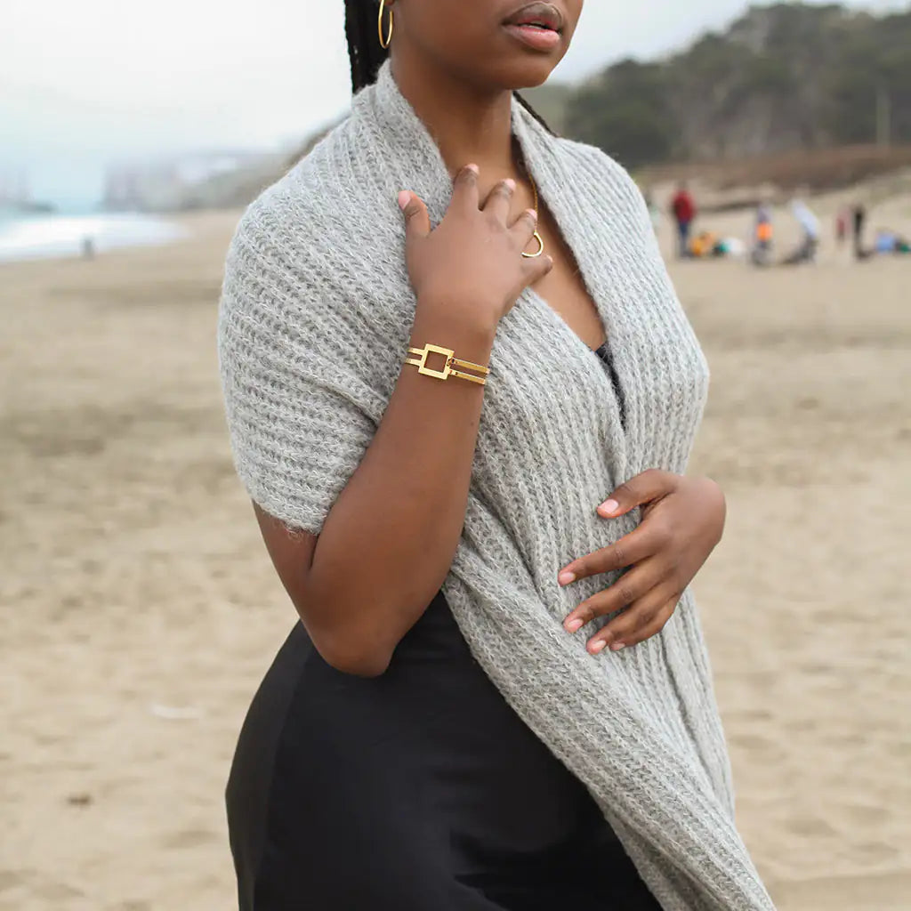 Geo Stripe Bombshell Cuff Bracelet