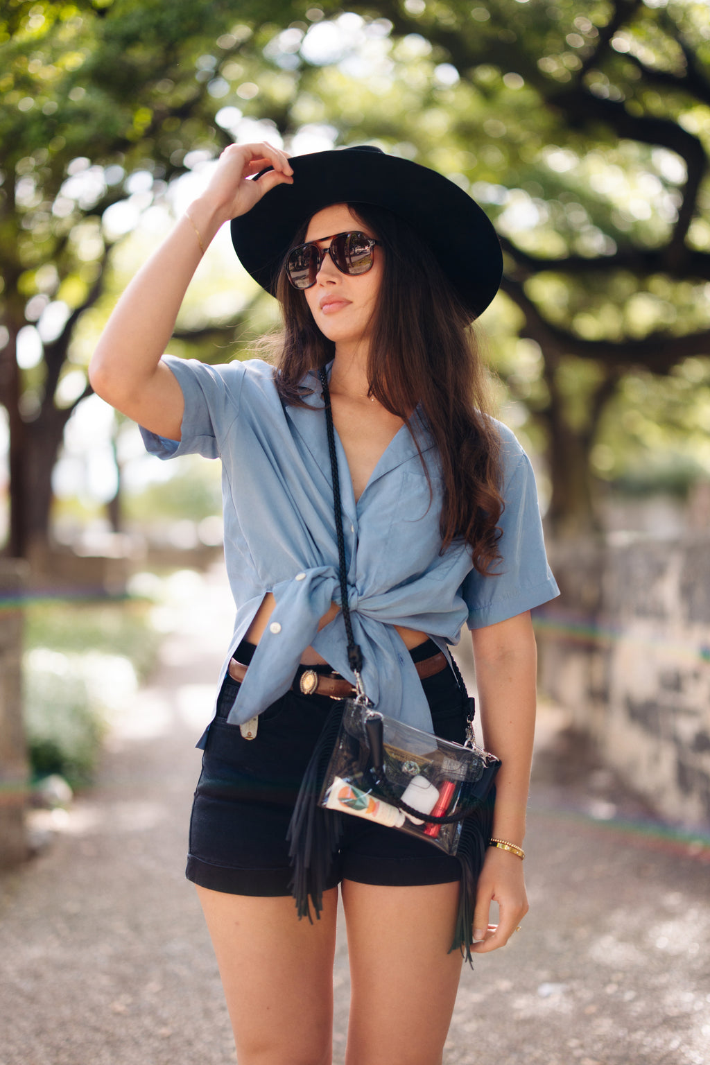 Transparent Fringe Crossbody Bag