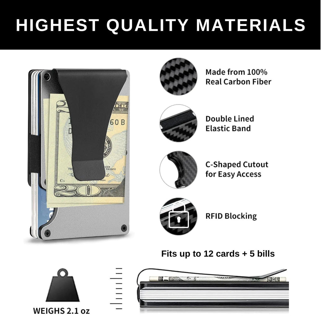 Carbon Fiber RFID-Blocking Slim Wallet