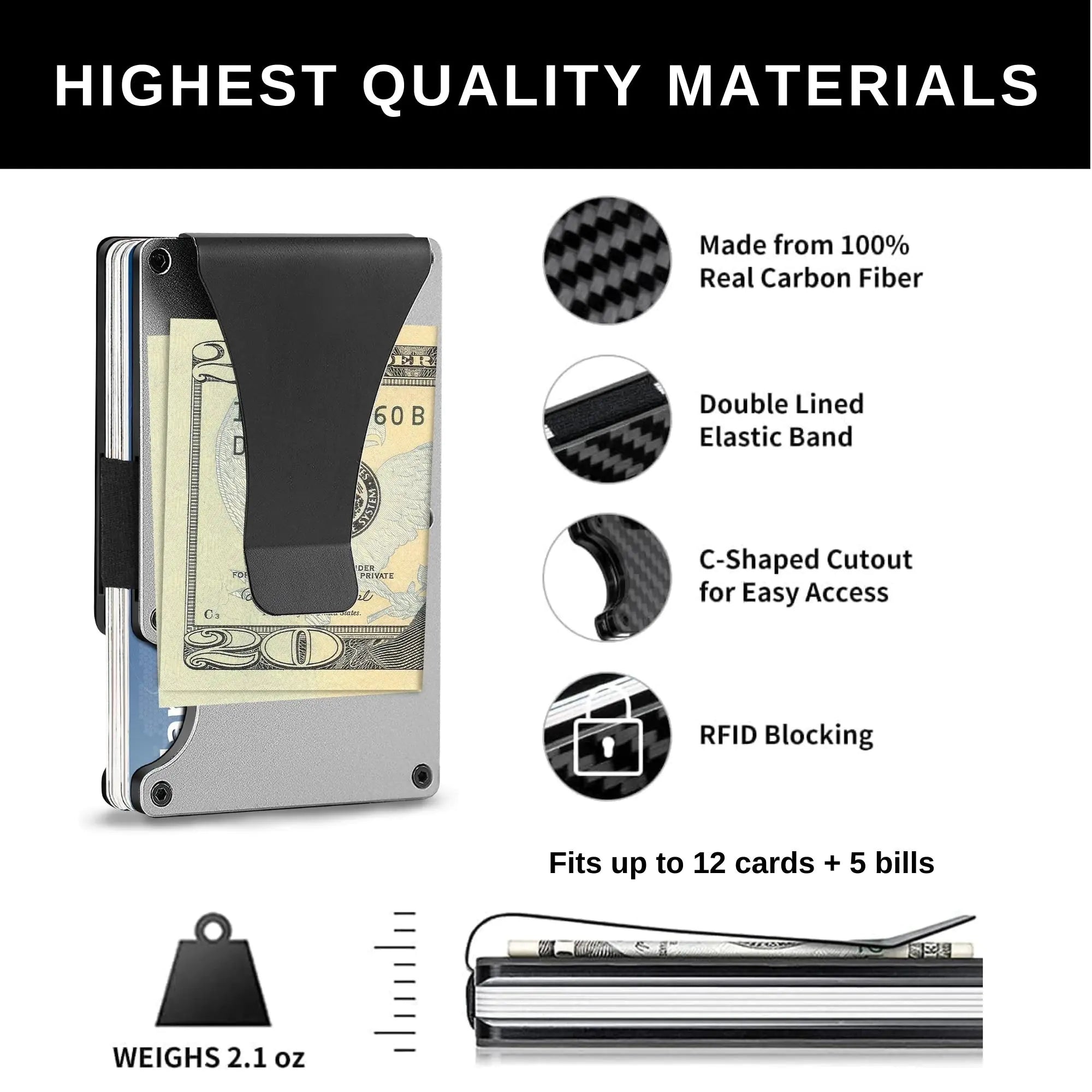 Carbon Fiber RFID-Blocking Slim Wallet